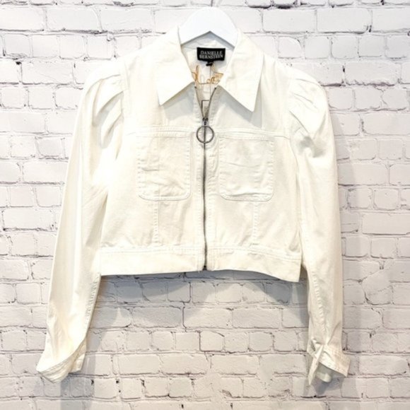 NWT Danielle Bernstein | Zip Up Jacket White Small - Picture 2 of 3